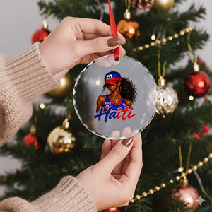 Haitian Girl Crystal Glass Ornament Melanin Black Girls Haiti Flag Proud Haitienne TS10 Print Your Wear