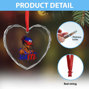 Haitian Princess Heart Crystal Glass Ornament Haiti Flag Haitienne Melanin Black Girls TS10 Print Your Wear