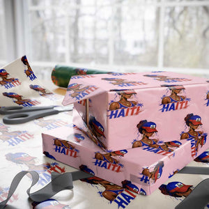 Haitian Princess Wrapping Paper Roll Haiti Flag Haitienne Melanin Black Girls TS10 Light Pink Print Your Wear