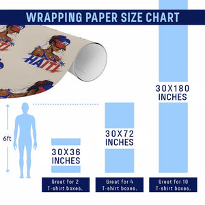 Haitian Princess Wrapping Paper Roll Haiti Flag Haitienne Melanin Black Girls TS10 Print Your Wear