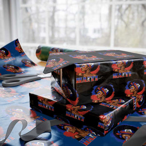 Haitian Queen Afro Melanin Graphic Wrapping Paper Roll Haiti Flag Heritage Pride TS02 Black Print Your Wear