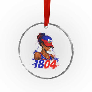 Haitian Revolution 1804 Crystal Glass Ornament Haiti Flag Independence Day Haitian Girl Graphic TS10 Print Your Wear