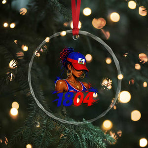 Haitian Revolution 1804 Crystal Glass Ornament Haiti Flag Independence Day Haitian Girl Graphic TS10 Print Your Wear
