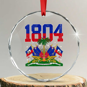 Haitian Revolution 1804 Crystal Glass Ornament Haiti Flag Independence Day Haitian Graphic TS10 Transparent Glass 3'' Circle Print Your Wear