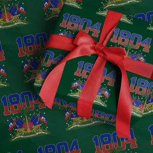 Haitian Revolution 1804 Wrapping Paper Roll Haiti Flag Independence Day Haitian Graphic TS10 Green Print Your Wear