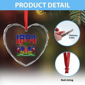 Haitian Revolution 1804 Heart Crystal Glass Ornament Haiti Flag Independence Day Haitian Graphic TS10 Print Your Wear
