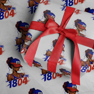 Haitian Revolution 1804 Wrapping Paper Roll Haiti Flag Independence Day Haitian Girl Graphic TS10 White Print Your Wear
