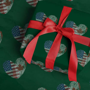 Half Canadian Half American USA Flag Canada America Wrapping Paper Roll