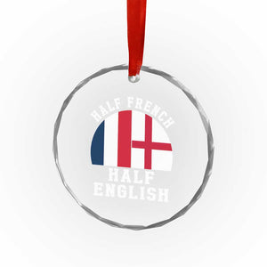 Half French Half English Split Flag Graphic Crystal Glass Ornament Patriotic Anglo England France Dual Heritage DNA Ancestry TS02 Print Your Wear