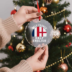Half French Half English Split Flag Graphic Crystal Glass Ornament Patriotic Anglo England France Dual Heritage DNA Ancestry TS02 Print Your Wear