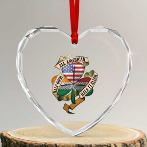 Half Irish Half Italian All American Heart Crystal Glass Ornament Vintage Flag Shamrock Heritage TS11 Transparent Glass 3'' Heart Print Your Wear