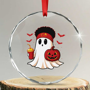 Halloween KC Ghost Crystal Glass Ornament Pumpkin Ghost Costume Football TS10 Transparent Glass 3'' Circle Print Your Wear