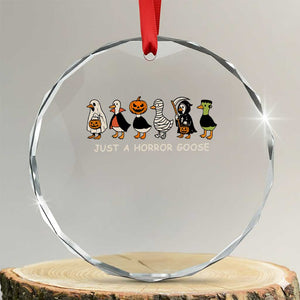 Halloween Funny Goose Crystal Glass Ornament Spooky Season 90s Horror Movie TS10 Transparent Glass 3'' Circle Print Your Wear