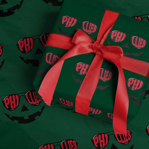 Halloween Philly Wrapping Paper Roll Philadelphia Baseball Red October Jackolantern Pumpkin Face TS10 Green Print Your Wear