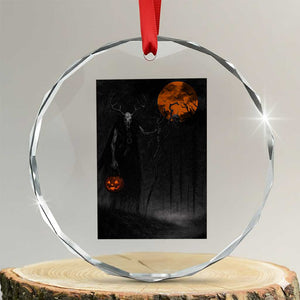 Halloween Wendigo Crystal Glass Ornament Scary Pumpkin Moon TS10 Transparent Glass 3'' Circle Print Your Wear