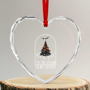 Halloween Xmas Heart Crystal Glass Ornament Tis The Season To Be Creepy Tree Skeleton Snowy TS11 Transparent Glass 3'' Heart Print Your Wear