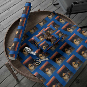 Hamster Drinking Iced Coffee Wrapping Paper Roll Funny Animal Chill City Sunset Headphones TS14 Blue Print Your Wear