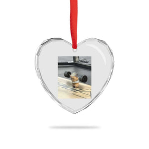 Hamster Gym Heart Crystal Glass Ornament Funny Rat Workout Weightlifting Pump Cover TS10 Print Your Wear