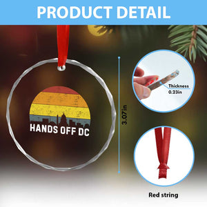 Hands Off DC Crystal Glass Ornament Retro Washington D.C. Skyline TS02 Print Your Wear