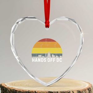 Hands Off DC Heart Crystal Glass Ornament Retro Washington D.C. Skyline TS02 Transparent Glass 3'' Heart Print Your Wear