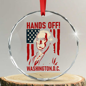 Hands Off DC Patriotic Crystal Glass Ornament George Washington American Flag TS02 Transparent Glass 3'' Circle Print Your Wear