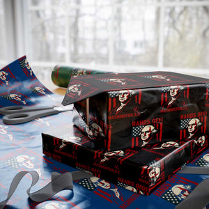 Hands Off DC Patriotic Wrapping Paper Roll George Washington American Flag TS02 Black Print Your Wear