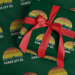 Hands Off DC Wrapping Paper Roll Retro Washington D.C. Skyline TS02 Green Print Your Wear