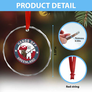 Hands Off Greenland Crystal Glass Ornament Anti Authoritarian Political Gag Gift TS12 Print Your Wear