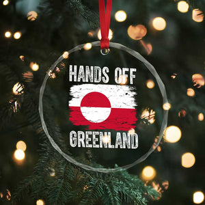 Hands Off Greenland Crystal Glass Ornament Distressed Flag Resist Political Protest TS02 Print Your Wear
