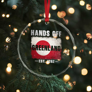 Hands Off Greenland Crystal Glass Ornament Greenland EST 1262 Political Protest TS11 Print Your Wear
