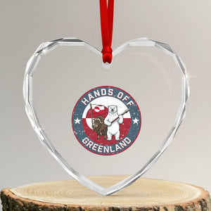 Hands Off Greenland Heart Crystal Glass Ornament Anti Authoritarian Political Gag Gift TS12 Transparent Glass 3'' Heart Print Your Wear