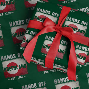 Hands Off Greenland Wrapping Paper Roll Greenland EST 1262 Political Protest TS11 Green Print Your Wear