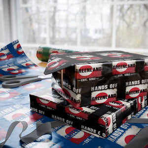 Hands Off Greenland Wrapping Paper Roll Greenland EST 1262 Political Protest TS11 Black Print Your Wear