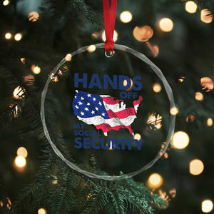 Hands Off My Social Security Crystal Glass Ornament Patriotic USA Retirement Protection American Flag TS02 Print Your Wear