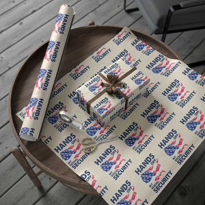 Hands Off My Social Security Wrapping Paper Roll Patriotic USA Retirement Protection American Flag TS02 Beige Print Your Wear