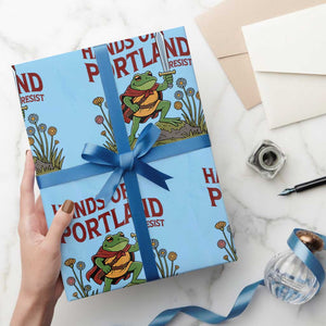 Hands Off Portland Sword Frog Wrapping Paper Roll Freedom Fighters Hero Resist TS02 Light Blue Print Your Wear