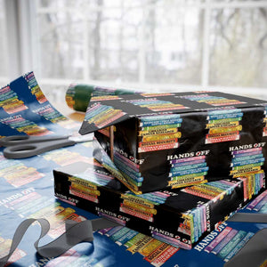 Hands Off Wrapping Paper Roll Social Security And Medicare Protest Colorful Books TS11 Black Print Your Wear