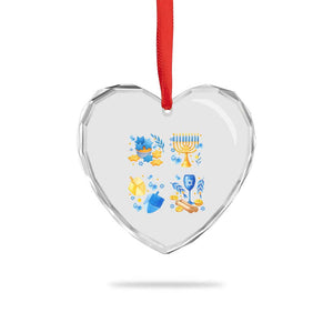 Hanukkah Celebration Heart Crystal Glass Ornament Menorah Star Of David Candle Dreidel Gift TS12 Print Your Wear