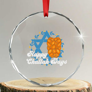 Hanukkah Challah Crystal Glass Ornament Happy Challah Days Star Of David Gift TS12 Transparent Glass 3'' Circle Print Your Wear