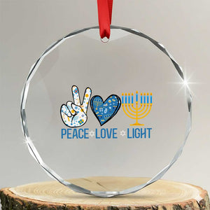 Hanukkah Crystal Glass Ornament Peace Love Light Chanukah Jewish David Star TS11 Transparent Glass 3'' Circle Print Your Wear