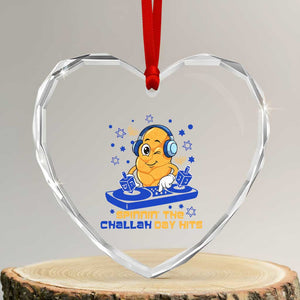Hanukkah DJ Challah And Dreidel Heart Crystal Glass Ornament Funny Jewish Gift TS12 Transparent Glass 3'' Heart Print Your Wear