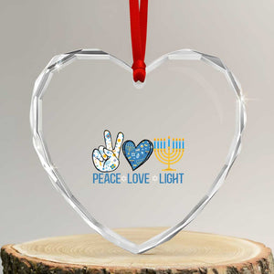 Hanukkah Heart Crystal Glass Ornament Peace Love Light Chanukah Jewish David Star TS11 Transparent Glass 3'' Heart Print Your Wear
