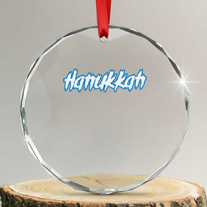 Hanukkah Heavy Metal Crystal Glass Ornament Jewish Menorah Dreidel TS10 Transparent Glass 3'' Circle Print Your Wear