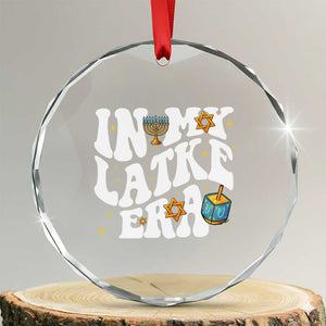 Hanukkah Jewish Holiday Gift Crystal Glass Ornament In My Latke Era TS12 Transparent Glass 3'' Circle Print Your Wear