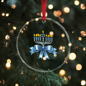 Hanukkah Menorah Jewish Coquette Bow Crystal Glass Ornament TS09 Print Your Wear