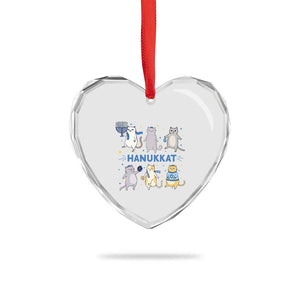 Hanukkat Heart Crystal Glass Ornament Funny Cats Hanukkah Festival Of Lights Gift TS12 Print Your Wear