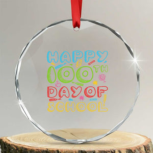 Happy 100 Days of School Crystal Glass Ornament 100th Day Funny Milestone Celebration
