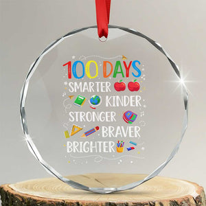 Happy 100 Days of School Crystal Glass Ornament 100th Day Kids Boys Girls Teachers Pupils TS10 Transparent Glass 3'' Circle Print Your Wear