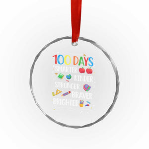 Happy 100 Days of School Crystal Glass Ornament 100th Day Kids Boys Girls Teachers Pupils TS10 Print Your Wear