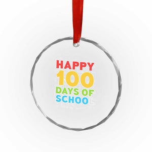Happy 100 Days of School Crystal Glass Ornament Cute Celebration Gift for Teachers and Kids